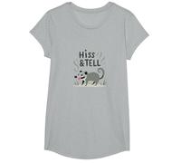 Hiss & Tell: Umorismo giocoso all'opossum per Gli Amanti degli Animali Maglietta, Ragazze, Grigio Melange, L