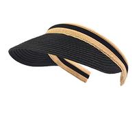 HISSHE Donne Golf Visiera Spiaggia Cannuccia Cappello da Sole Visiere Cappelli (Nero)