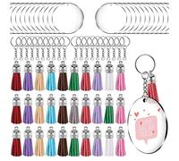 Histeaa un Cerchio nel Acrilico Blanks Clear Kit 120 Pezzi per Vinyl Project, Inclusi Dischi nel Acrilico, Nappe,