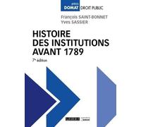Histoire des institutions avant 1789: 2022