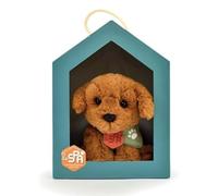 HISTOIRE D'OURS - Piccolo peluche cane beige SPA - 16 cm - Peluche morbido da adottare con scatola a forma di nicchia - Partenariato SPA - Idea regalo Solidario per bambini e adulti - SPA-CHIENMM