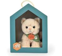 HISTOIRE D'OURS - Piccolo peluche gatto beige SPA - 16 cm - Peluche Gattino morbido da adottare con scatola - Partnership SPA - Idea regalo solida per bambini e adulti - SPA-CHATBEIGEMM