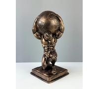 HISTONICA Atlante che trasporta il mondo, busto statua, 30 cm, mitologia greca, statua greca, scultura artistica (bronzo)