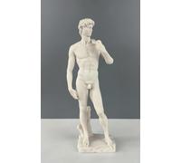 HISTONICA Statua di David Michelangelo Polvere di Marmo Carrara, 30 cm, statua greca decorativa