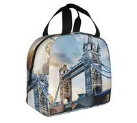 Historic Old Tower Bridge London, borsa termica pieghevole per il pranzo, pasti, snack, bevande, ragazzi, ragazze, adolescenti, picnic