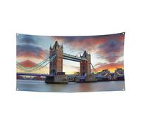 Historic Old Tower Bridge Londra Stampa Festone Festone Decorazioni con metallo, per interni ed esterni, da appendere, con occhielli, 1 confezione