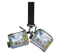Historical District, portafoglio portamonete da donna, con porta carte di credito, sottile, portatile, con cinturino da polso, per donne e ragazze, confezione da 2, Multicolore, 4.13"(L) x 3.5"(W