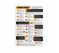 Historical Document Poster - Universal Declaration of Human Rights Full Text Print for Classroom, Study Room & Inspirational Decor(Framed,16x24inch(40x60cm))