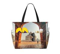 Historical Site - Borsa grande impermeabile da spiaggia con cerniera e tasche, borsa pieghevole per viaggi, piscina, shopping, vacanze, palestra