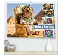 History Hamster - Die Geschichte der Welt in 12 Nagerbildern (hochwertiger Premium Wandkalender 2026 DIN A2 quer), Kunstdruck in Hochglanz: Ein Hamster reist durch die Epochen