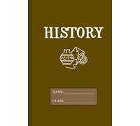 History Notebook for students :: 120 pages single ruled notebook | color coded subject notebook with space for Name and Class | No extra cover needed