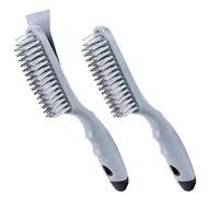 Histos Set di Spazzole Metalliche In Acciaio Inossidabile da 2 Pezzi, con Manico Resistente e Raschietto In Metallo, per Pulire Scorie di Saldatura, Ruggine e Polvere