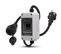 HISUEKIG Contatore Elettrico Digitale Portatile, 80A 230V Contatore Intelligente Mobile con Display LCD e Pulsante di Reset, alloggiamento Impermeabile IP65, per Camper eveicoli elettrici