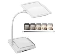 HISUEKIG Lente D'ingrandimento con Luce e Supporto, 10X Lampada con Lente di Ingrandimento, 50 LED, Luminosità Regolabile, Flessibile e Staccabile, per Lettura, Ispezioni e Riparazioni