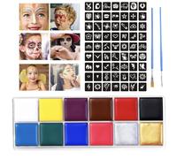 HISUNBEN Kids Face Paint Kit, Non-tossico Face Painting Body Paints per bambini e adulti con , a base d'acqua, Halloween Face Paint ((Kit 12 colori))