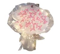 Hisxrcal Bouquet di Farfalle, Materiale per Realizzare Bouquet di Fiori, Regalo Da Sposa Realistico, Oggetti di Scena per Foto, Kit di Materiali Fai Da Te, Bou, Farfalle da 52 pezzi