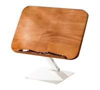 Hisxrcal in Legno Regolabile in Altezza, con Fermapagine E Supporto per Ricettario. Design Robusto E Portatile, Ideale per Ufficio, Studio, Cucina, Legno di Nanzhu