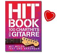 Hit Book - 100 Chart Hits per chitarra - attuale Top di Titoli e qualcosa aeltere Hits - [Note musicali/holzweißig/Song Book] - forma di cuore con note KLAMMER