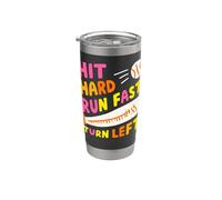 Hit Difficile Run Veloce Girare A Sinistra Baseball Divertente Sport Mamma Pap Bicchiere termico in acciaio inox doppia parete