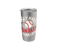 Hit Difficile Run Veloce Girare A Sinistra Baseball Divertente Sport Mamma Pap Bicchiere termico in acciaio inox doppia parete