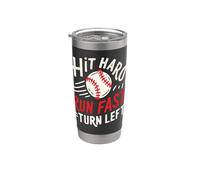 Hit Difficile Run Veloce Girare A Sinistra Baseball Divertente Sport Mamma Pap Bicchiere termico in acciaio inox doppia parete