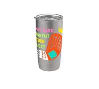 Hit Difficile Run Veloce Girare A Sinistra Baseball Divertente Sport Mamma Pap Bicchiere termico in acciaio inox doppia parete