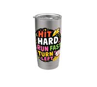 Hit Difficile Run Veloce Girare A Sinistra Baseball Divertente Sport Mamma Pap Bicchiere termico in acciaio inox doppia parete