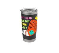 Hit Difficile Run Veloce Girare A Sinistra Baseball Divertente Sport Mamma Pap Bicchiere termico in acciaio inox doppia parete