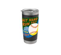Hit Difficile Run Veloce Girare A Sinistra Baseball Divertente Sport Mamma Pap Bicchiere termico in acciaio inox doppia parete