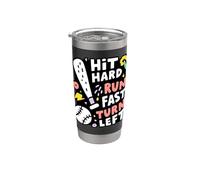 Hit Difficile Run Veloce Girare A Sinistra Baseball Divertente Sport Mamma Pap Bicchiere termico in acciaio inox doppia parete