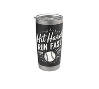 Hit Difficile Run Veloce Girare A Sinistra Baseball Divertente Sport Mamma Pap Bicchiere termico in acciaio inox doppia parete