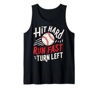 Hit Difficile Run Veloce Girare A Sinistra Baseball Divertente Sport Mamma PAP Canotta