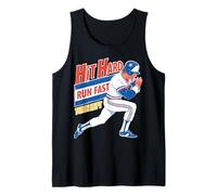 Hit Difficile Run Veloce Girare A Sinistra Baseball Divertente Sport Mamma PAP Canotta