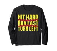 Hit Hard Run Veloce Girare Sinistra Giocatore Softball Fan Maglia a Manica