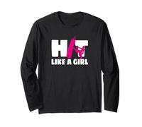 Hit Like A Girl Arti Marziali Kickboxer Kickboxing Maglia a Manica