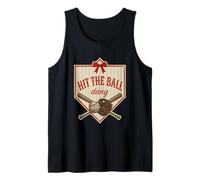 Hit The Ball Dang Divertente Giocatore di Baseball retrò Canotta