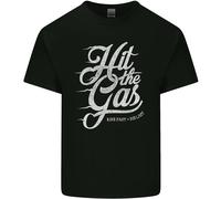 Hit The Gas Maglietta In Cotone Per Uomo Da Moto Biker E Appassionati Di Auto