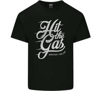 Hit The Gas Maglietta In Cotone Per Uomo Da Moto Biker E Appassionati Di Auto