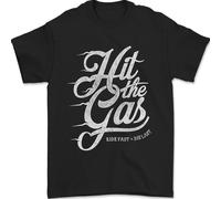 Hit The Gas Motociclista Auto Fan Uomo T-Shirt 100% Cotone