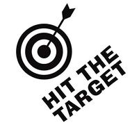 HIT THE TARGET - Adesivo decorativo da parete per WC, per bagno, 12 cm x 11 cm, colore: Nero