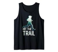 Hit The Trail Marathon Runner Divertente in Esecuzione nel Bosco Canotta