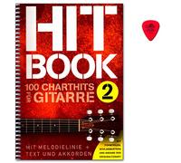 Hitbook 2-100 Chart Hits per chitarra (con melodia + testi e accordi) - Libro con Dunlop Plek - Verlag Bosworth BOE7898 9783865439932