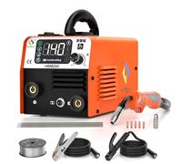 HITBOX 3 In 1 Saldatrice a Filo Continuo No Gas 140A 230V HF LED Saldatrice MIG Saldatrice Inverter con Torcia Split 2M (HBM200)