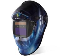 HITBOX Maschera per casco per saldatura Oscuramento automatico per saldatrice MIG TIG ARC Casco per saldatura a colori Ture Casco per visione super grande