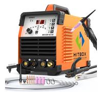 HITBOX Saldatrice TIG 6 in 1 AC/DC, 200 A, funzione pulsata, tecnologia inverter IGBT, controllo digitale 2T/4T, nuova versione per alluminio, acciaio inox e acciaio (HBT250P AC/DC)