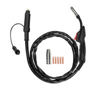 HITBOX Torcia MIG per saldatura MB14AK, Tubo 2,5 m con connettore Euro, Cavo in alluminio ramato 16mm², Spina aviazione GX16-04, Punte di contatto 0,8mm e 1,0mm incluse, Accessori per saldatrici MIG