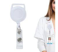 Hitburu Clip per badge da lavoro retrattile | Clip porta badge per carte d'identità - Bobina per nominativo per uomini e donne, forniture per ufficio per infermieri, studenti, lavoratori