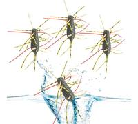 Hitburu Dice Lure | 4 Pezzi in Silicone Realistico ad Affondamento Lento | Esca a Sfocati per Pesca al Persico - per Lago Fiume Stagno Riva Barca Mare Lancio e Drop Shot