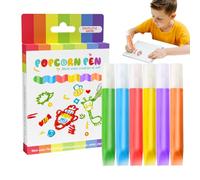 Hitburu Penne da Disegno - Penna a Bolle 6 Colori per Pittura 3D - Accessori Lavabili Per Artigianato E Biglietti Festivi Compleanno