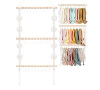 Hitburu Porta Fiocchi per Capelli | Portafascia con Scaffale Multilivello | Scaffale Tessuto Multilivello da Parete per Camera da Letto, Soggiorno e Stanza dei Giochi